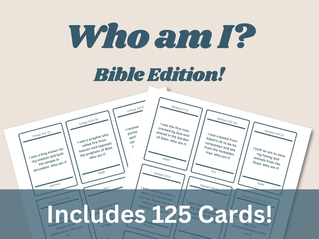 Who Am I Bible Game Trivia Cards For Family Groups digital Download Etsy