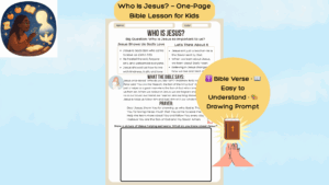 Who Is Jesus One Page Bible Lesson For Kids Printable Christian Worksheet With Simple Explanation Of Jesus Identity And Role For Sunday School And Homeschool Elementary Faith Education Resource Classful
