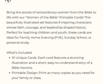 Women Of The Bible Digital Cards Old Testament Primary Lesson LDS Visuals Come Follow Me Family Home Evening Youth Lesson Cards Etsy