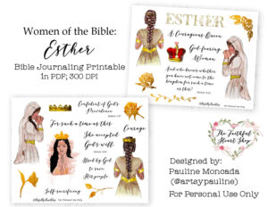 Women Of The Bible Esther Bible Journaling faith Planner Digital Download Printable Etsy