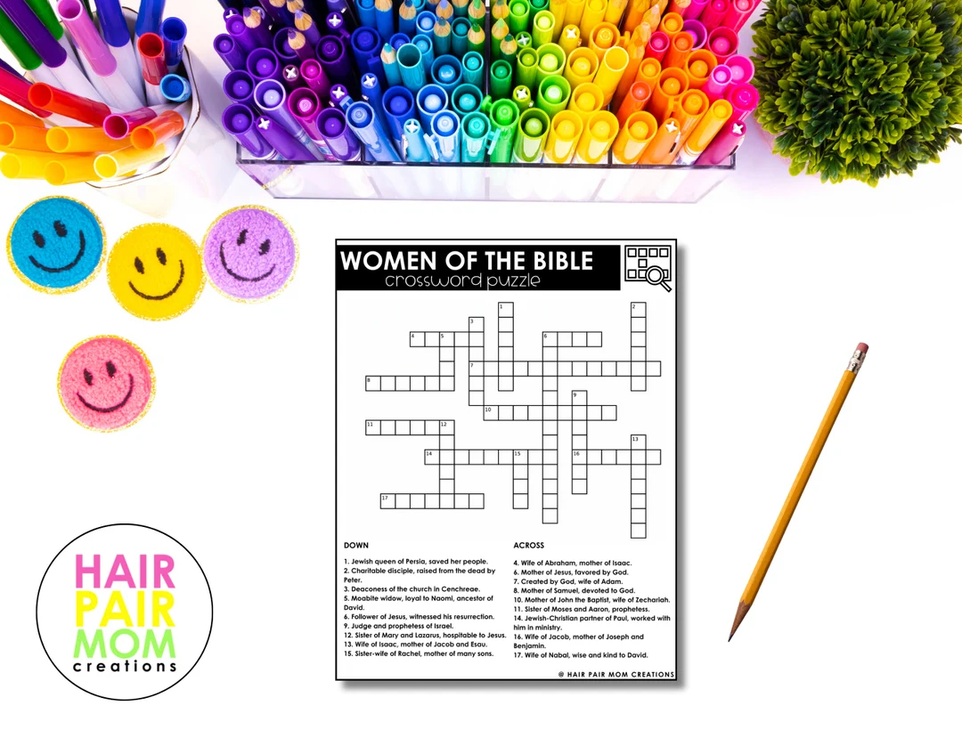 Women Of The Bible Printable Women Of The Bible Cross Word Puzzle Genesis Bible Activity Women Of The Bible Activity Digital Activity Etsy