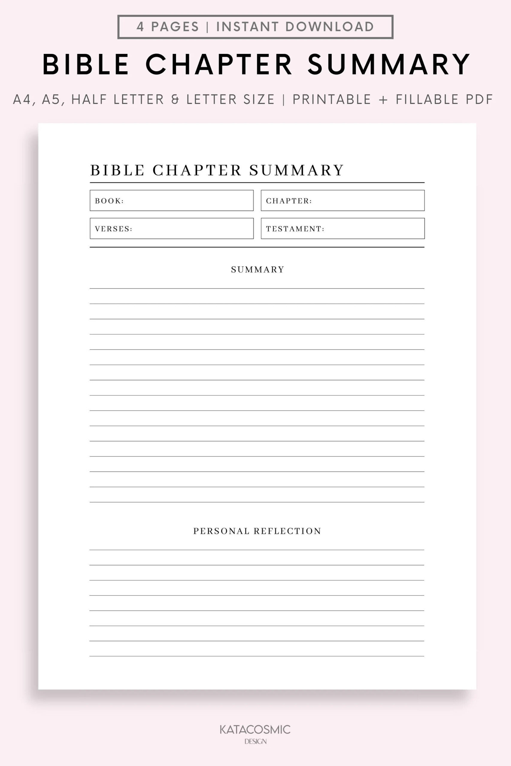 Free Printable Bible Summary for Women