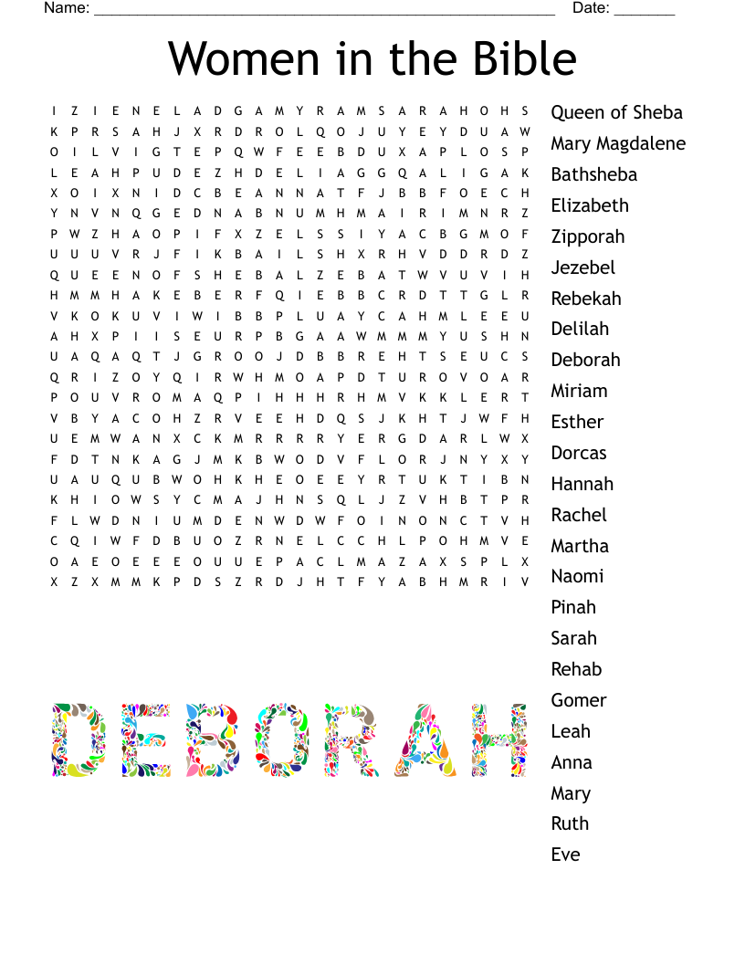 Women Of The Bible Word Search WordMint