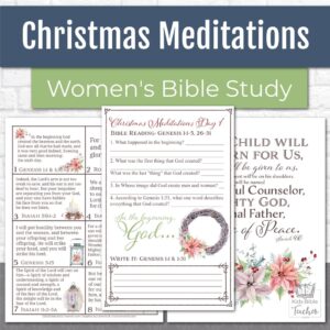 Women s Christmas Bible Study December Bible Meditations Prayer Journal Bible Study Guide Christmas Advent Devotional Women Printable Etsy