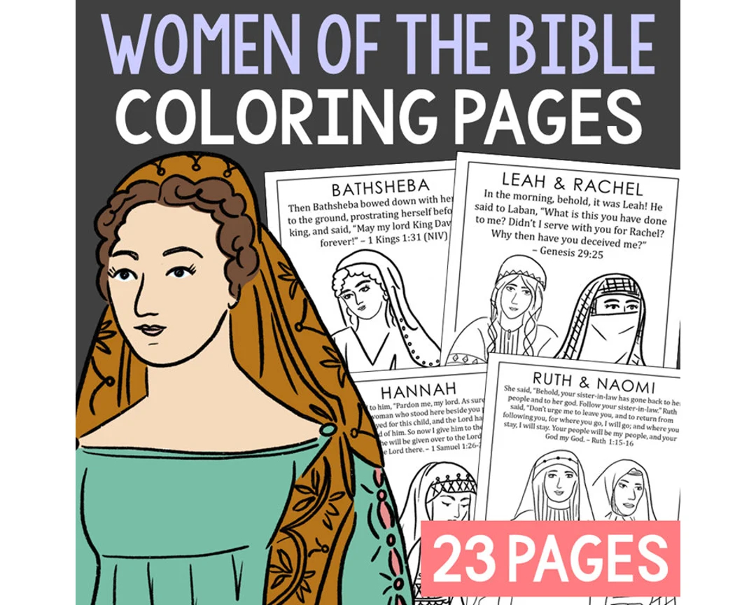 WOMEN S HISTORY MONTH Bible Story Coloring Pages Activity Christian Homeschool Printable Worksheets Sunday School Church Bulletin Board Etsy