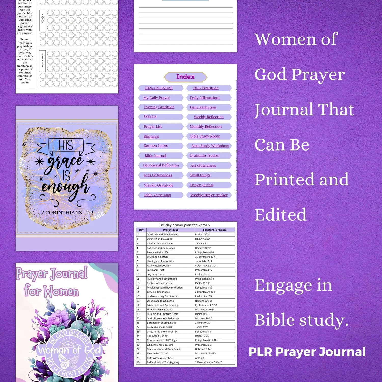 Women s Prayer Journal PLR Women s Prayer Journal Gift For Women Printable Women s Journal Woman Of God Journal Women s Bible Study