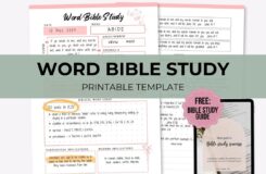 Word Bible Study Bible Study Printable In Depth Digital Bible Study Scripture Study Notes PDF Bible Worksheets Etsy