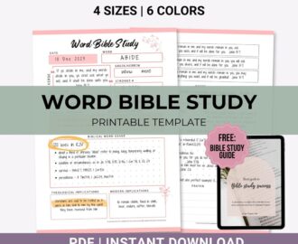 Word Bible Study Bible Study Printable In Depth Digital Bible Study Scripture Study Notes PDF Bible Worksheets Etsy