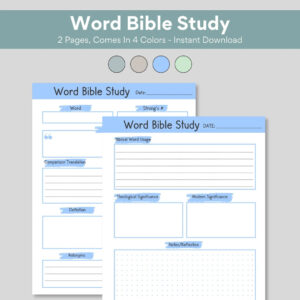 Word Bible Study Template Printable Christian In depth Scripture Study Resource Biblical Word Study Deeper Scripture Research Tool Study Aid Etsy