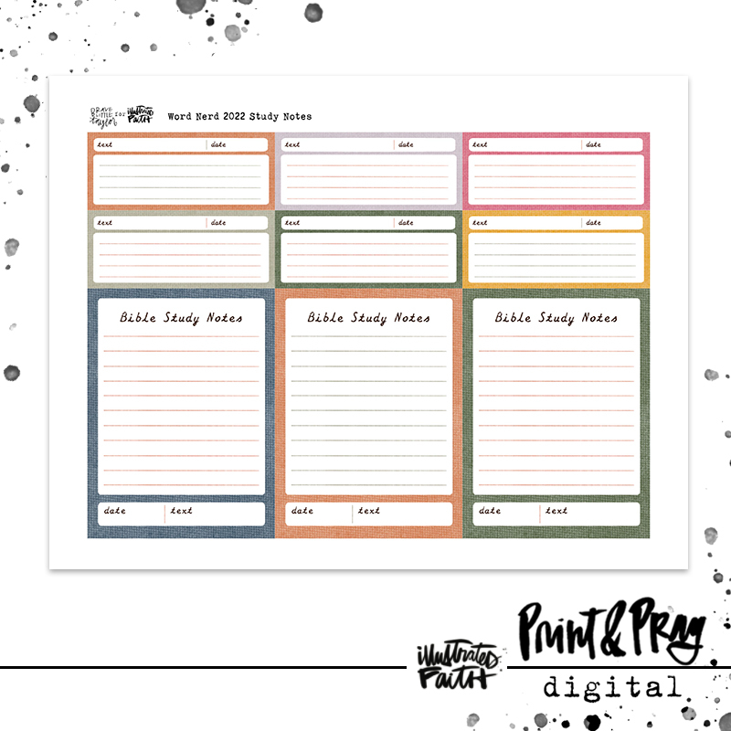 Illustrated Bible Notes Printable PDF