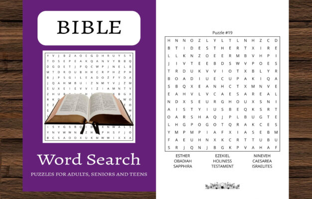Word Search 35 Printable Bible Word Search Puzzles For Adults And Teens Digital Activity Book Etsy