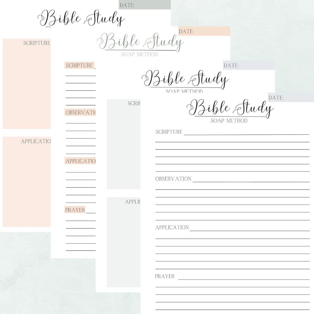 your free printables for soap bible study method