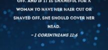 1 Corinthians 11 6 If A Woman Does Not Cover Her Head She Should Have Her Hair Cut Off And If It Is Shameful For A Woman To Have Her Hair Cut Or