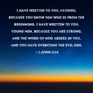 1 John 2 14 I Have Written To You Fathers Because You Know Him Who Is From The Beginning I Have Written To You Young Men Because You Are Strong And The Word