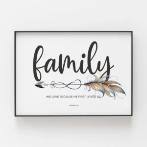 1 John 4 19 Family Bible Verse Printable Minimal Christian Wall Art Christian Home Decor We Love Because He First Loved Us Family Sign Etsy