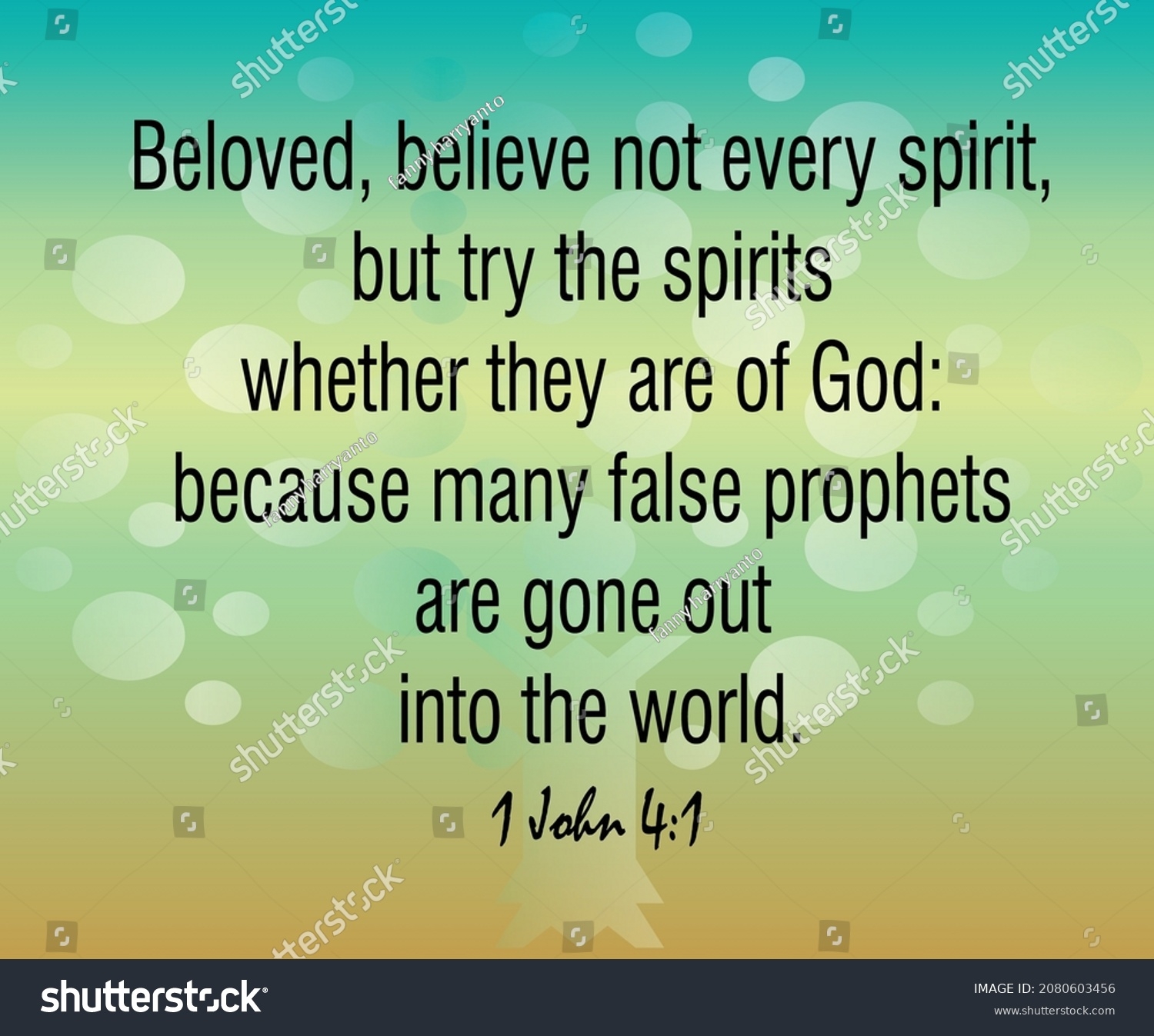 1 John 41 Beloved Believe Not Stock Vector Royalty Free 2080603456 Shutterstock