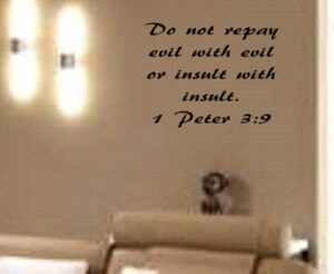 1 Peter 3 9 BIBLE VERSE Quote Do Not Repay Evil With Evil Wall Art Vinyl Decal EBay