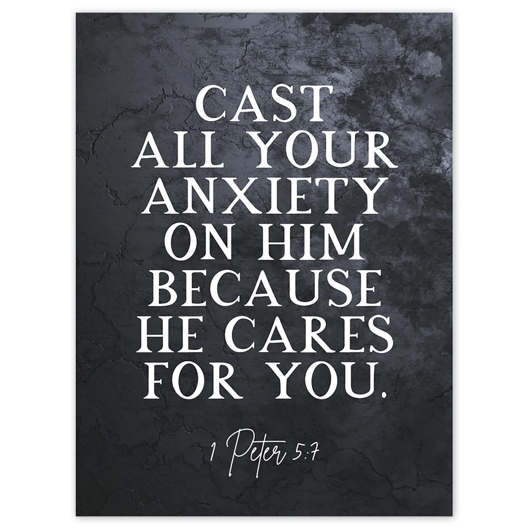 1 Peter 5 7 Cast All Your Anxiety On Him Christian Bible Verse Quote Scripture Typography Art Print Framed Poster Wall Decor 12x16 Inch Walmart