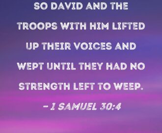 1 Samuel 30 4 So David And The Troops With Him Lifted Up Their Voices And Wept Until They Had No Strength Left To Weep