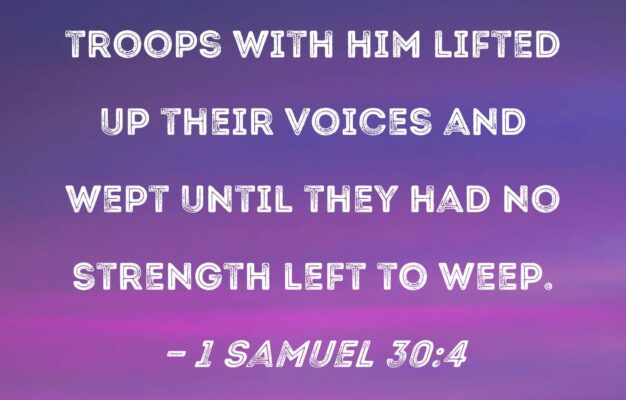 1 Samuel 30 4 So David And The Troops With Him Lifted Up Their Voices And Wept Until They Had No Strength Left To Weep