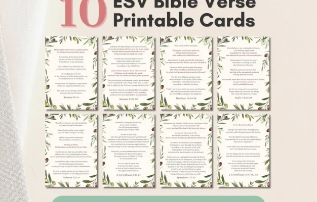 10 ESV Bible Verse Cards Printable Olive Watercolor Scripture Memory Cards Christian Greeting Card Encouraging Verse Scripture Wall Art Etsy