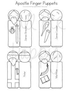 12 Apostles Disciples Bible Story Finger Puppets Worksheet Printable Coloring Page Sheet Catholic Resources For Kids Prayer Activities Jesus Etsy