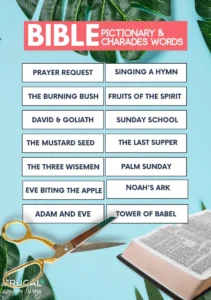 144 Bible Charades Pictionary Game Cards Print Now Frugal Coupon Living