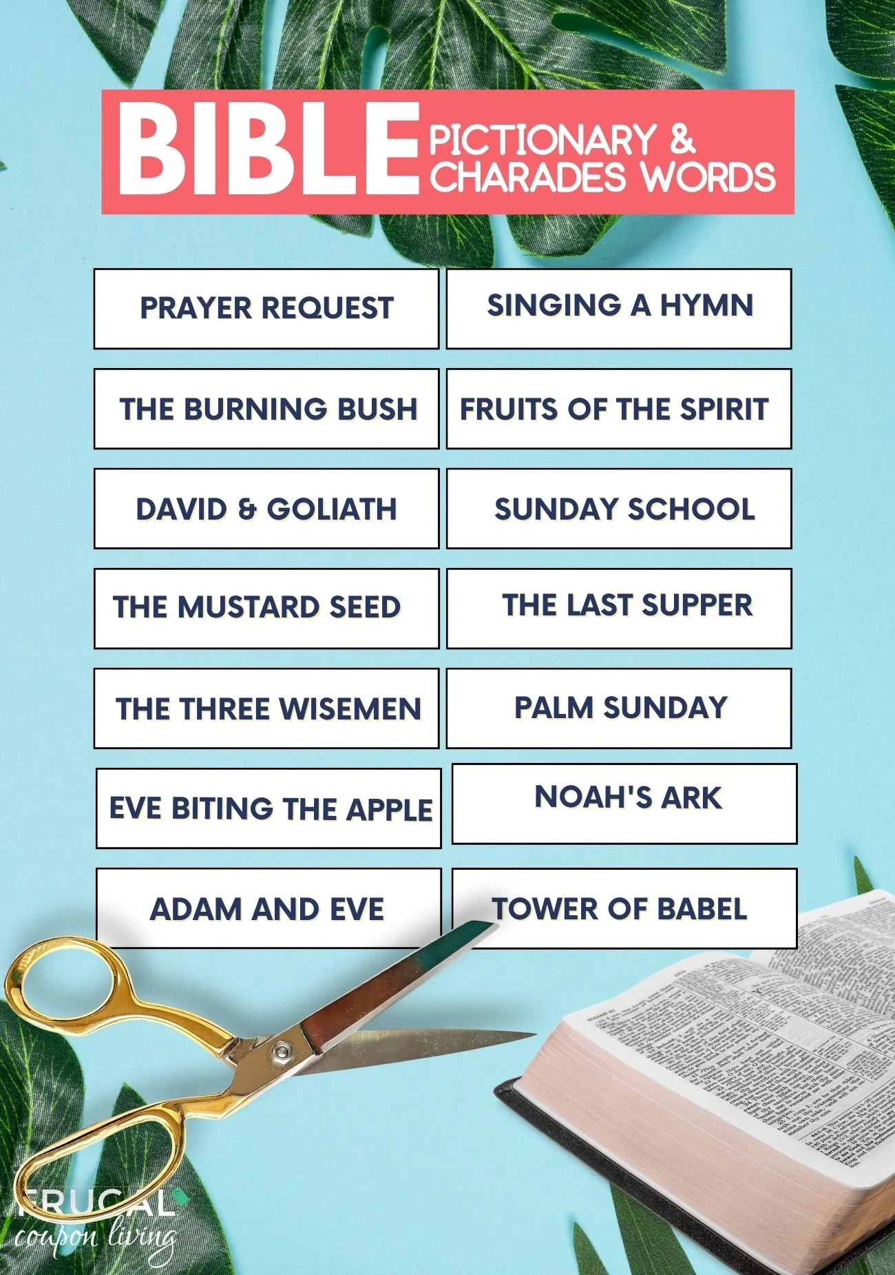 144 Bible Charades Pictionary Game Cards Print Now Frugal Coupon Living