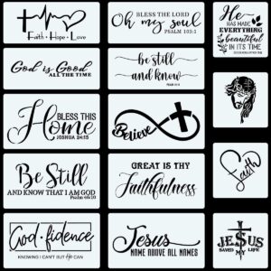 14PCS Christian Stencils Painting On Wood Bible Sign Motivational Saying Fai EBay