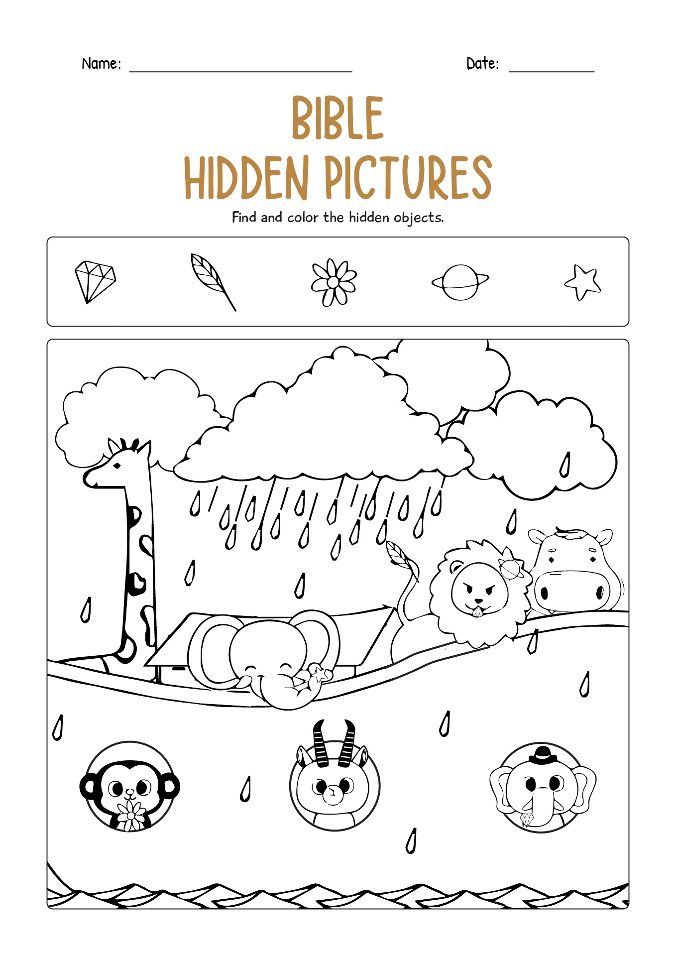 Bible Hidden Pictures Printables