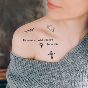 16 Sheet Christian Inspirational Bible Quotes Temporary Tattoos For Adults Kids Buy Now With Express International Delivery GoSupps