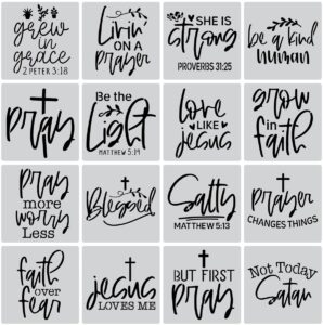 16PCS Christian Faith Stencils With Quotes And Bible Verses Inspirational Wo EBay