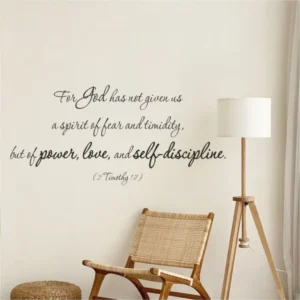 2 Timothy 1 7 Bible Verse For Walls God Power Love Self Discipline The Simple Stencil
