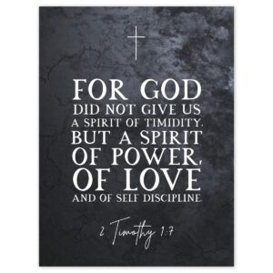 2 Timothy 1 7 Spirit Of Power Love Of Self Discipline Bible Verse Poster Print EBay