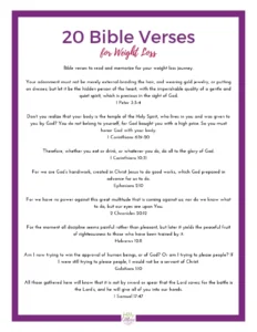 20 Encouraging Bible Verses For Weight Loss And Self Care The Holy Mess