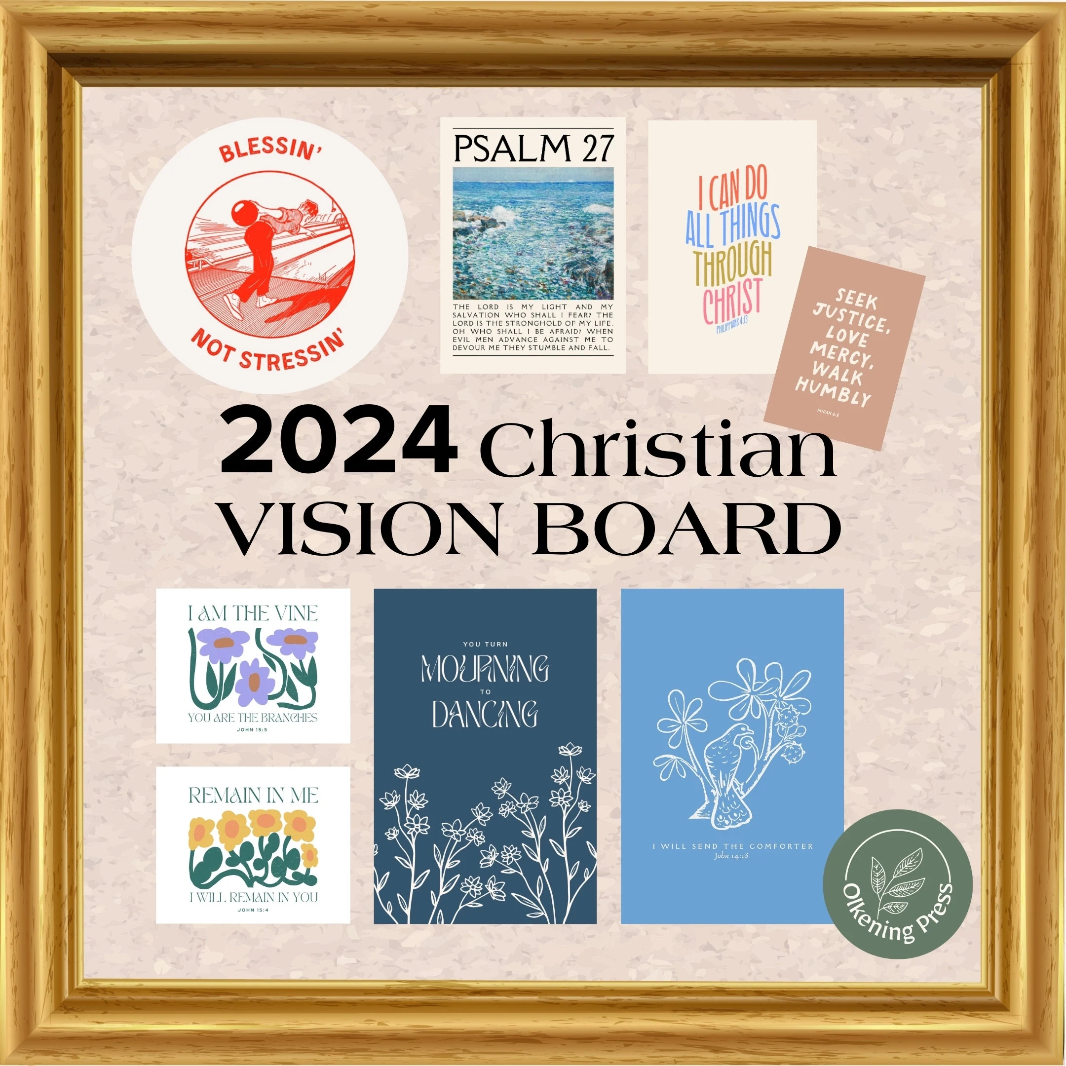 2024 Christian Vision Board Kit Scripture Printables digital Download Etsy