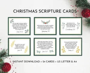 24 Christmas Scripture Cards Printable Christmas Bible Verse For Cards Bible Verse Cards About Jesus Christmas Reading Scriptures Etsy