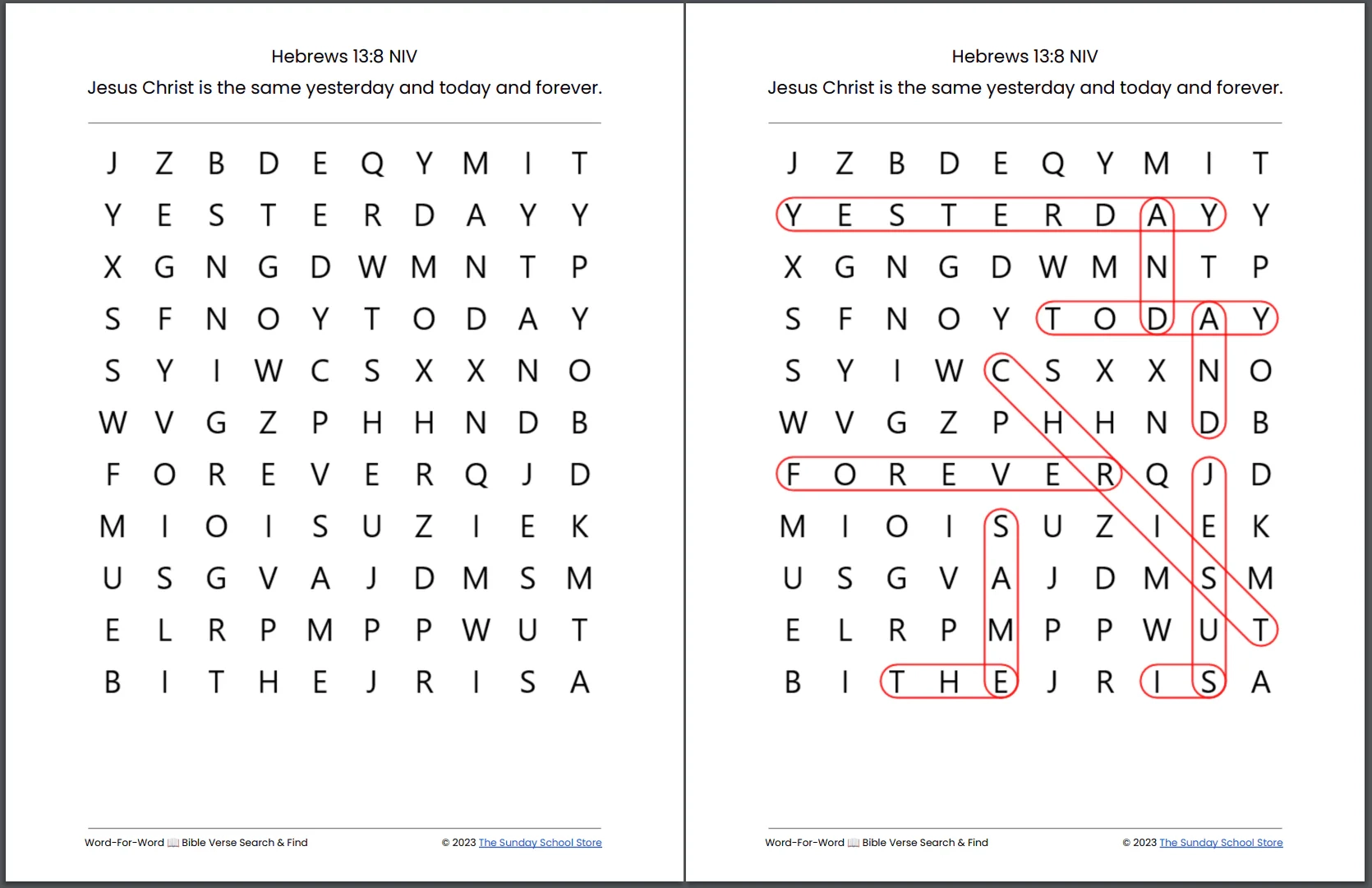 25 Free Bible Word Search Puzzles PDF Printable Download Sunday School Store