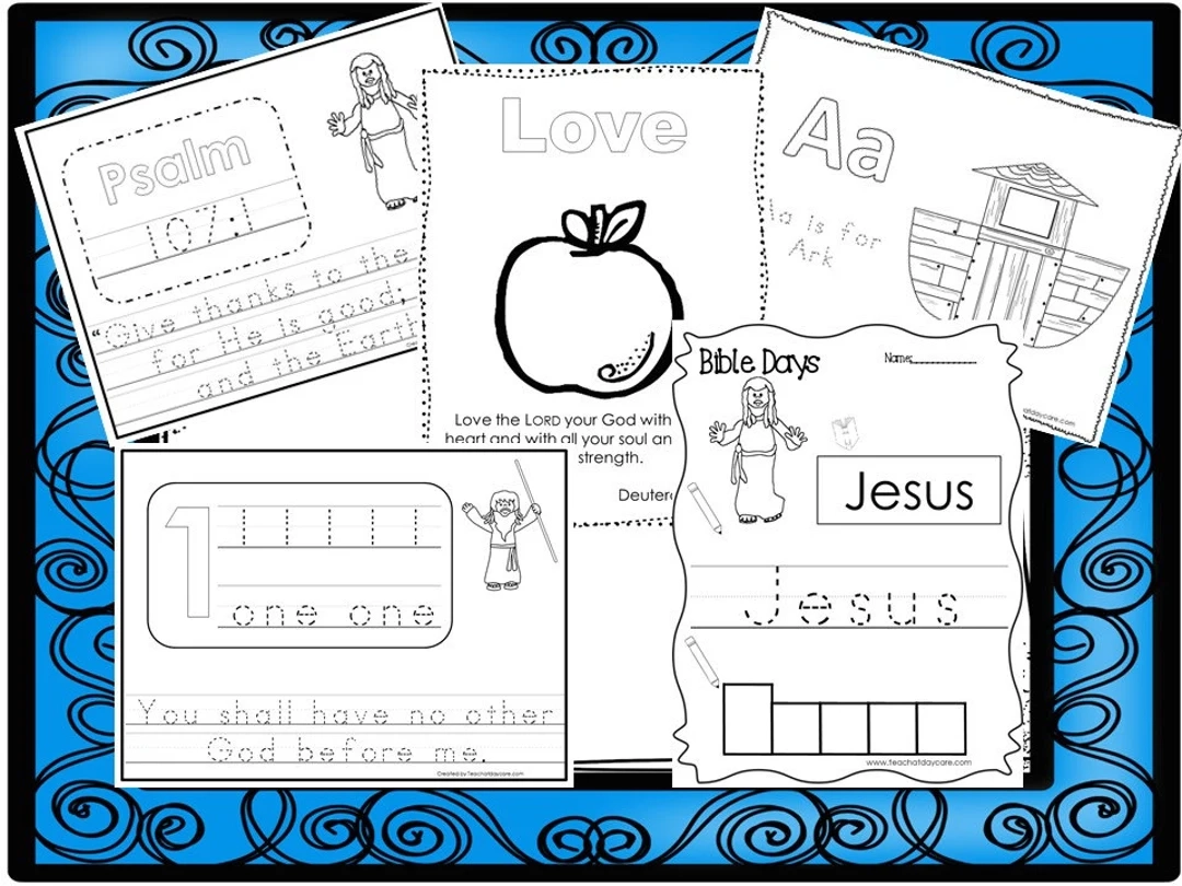 250 Bible Learning Worksheets Preschool kindergarten PDF digital Download Etsy