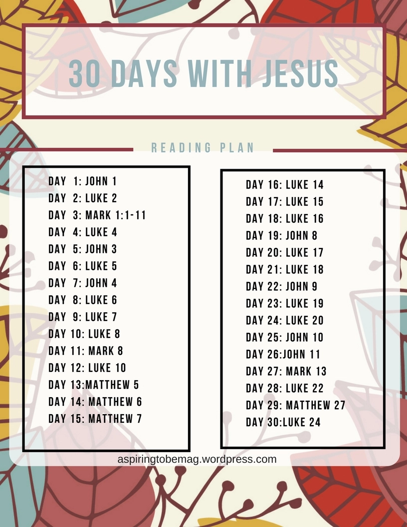Printable 30 Day Bible Reading Plan
