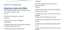 301 Bible Trivia Questions Answers free Download Sunday School Store