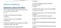 301 Bible Trivia Questions Answers free Download Sunday School Store