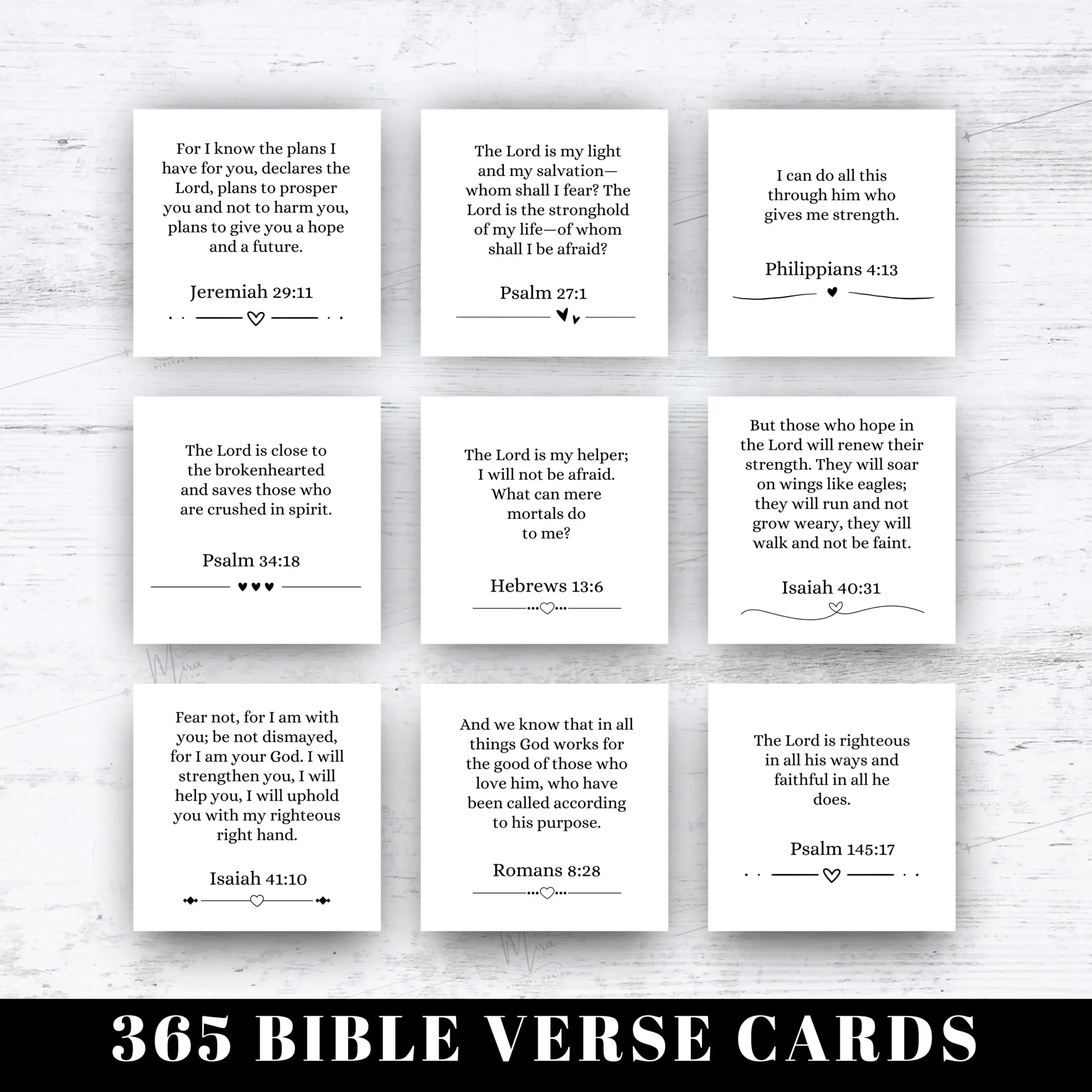 365 Bible Verse Cards Daily Inspiration digital Download Etsy