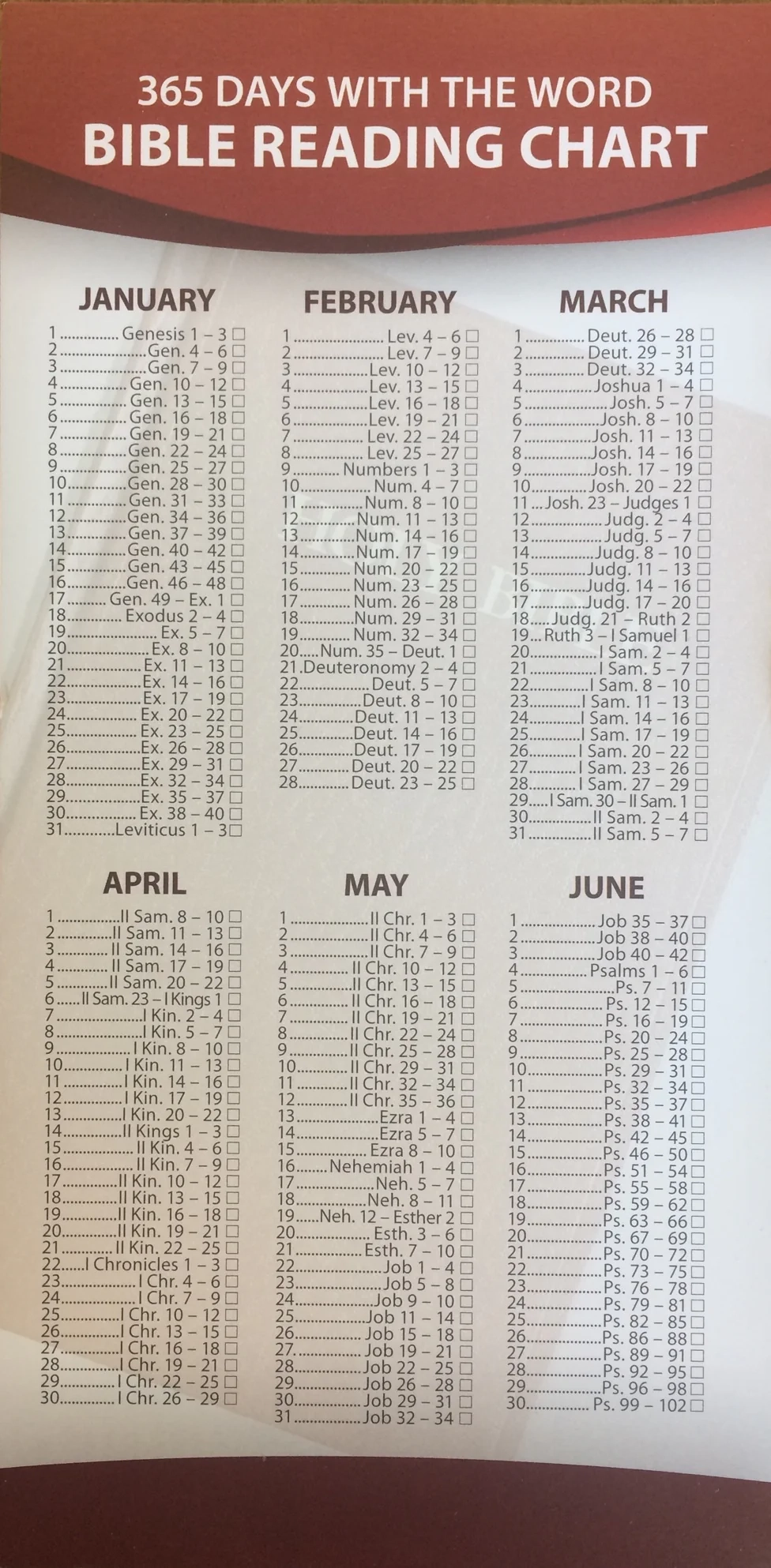 365 Days With The Word Bible Reading Bookmark One Stone Biblical Resources