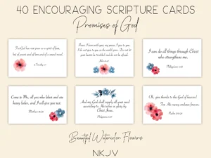40 NKJV Scripture Cards Promises Of God Printable Bible Memory Verses Encouraging Scripture God s Promises Etsy