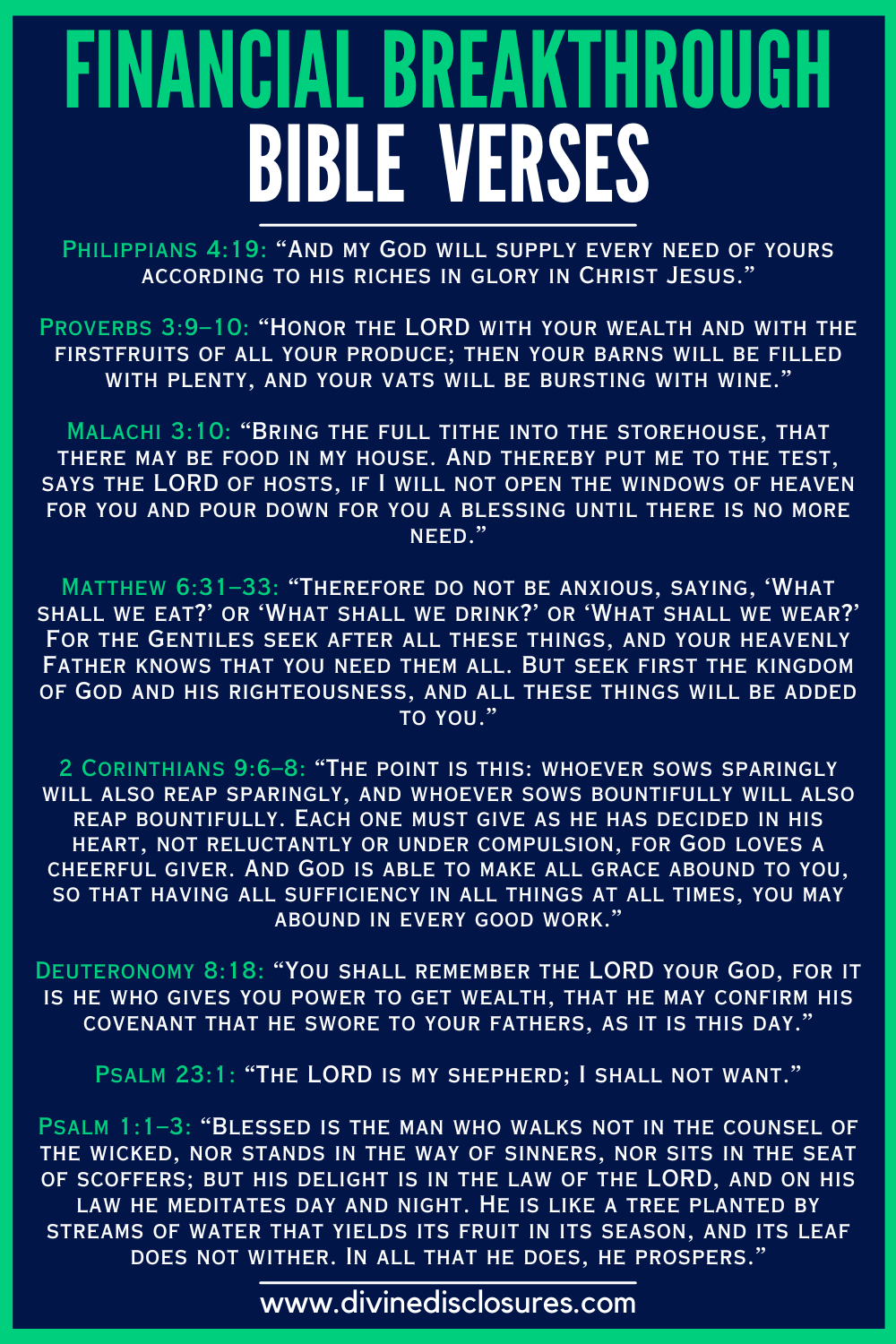 45 Powerful Bible Verses For Financial Breakthrough