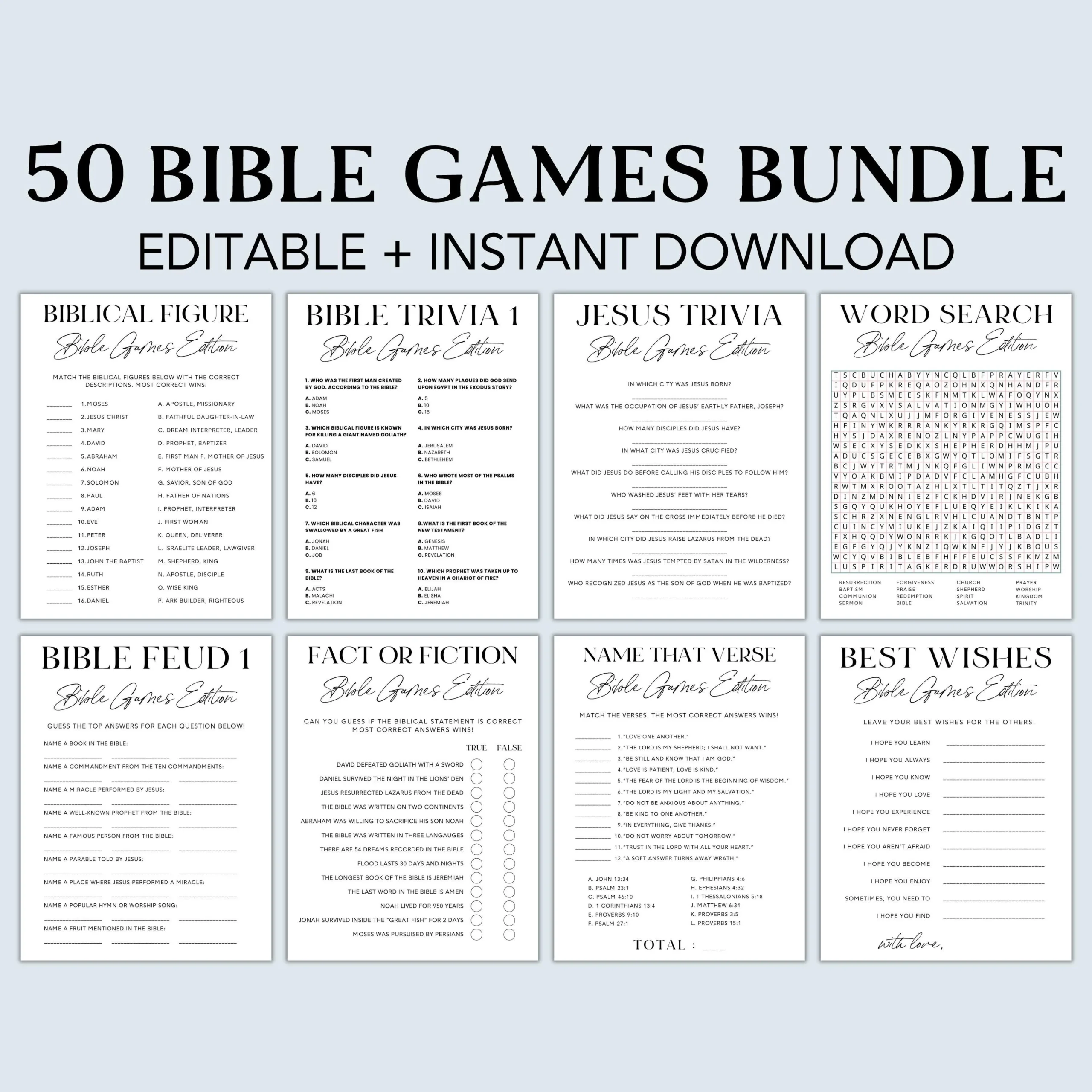 Bible Games For Adults Printable