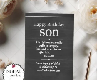 5x7 Custom Religious Birthday Card For Son Digital Download Bible Verse Proverbs 16 3 Printable Christian Birthday Card Son Keepsake Gift Etsy