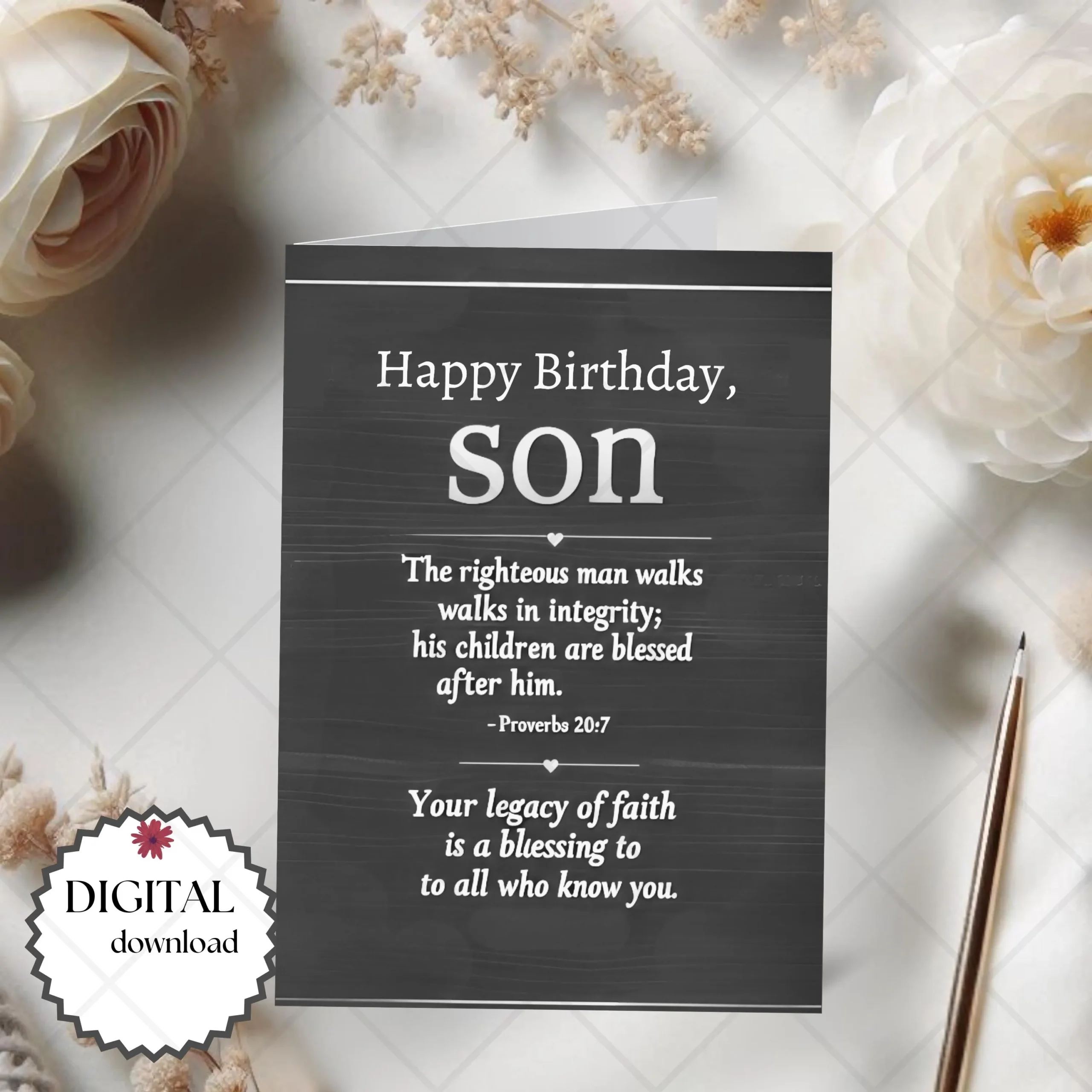 5x7 Custom Religious Birthday Card For Son Digital Download Bible Verse Proverbs 16 3 Printable Christian Birthday Card Son Keepsake Gift Etsy