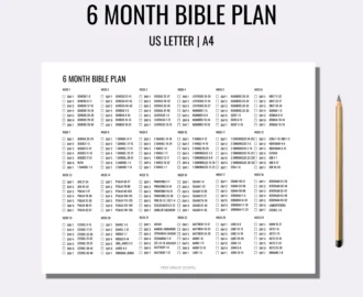 6 Month Bible Plan Bible Reading Plan Printable Start To Finish Six Month Bible Plan Read The Bible 2x A Year Bible Tracker A4 Letter Etsy Israel